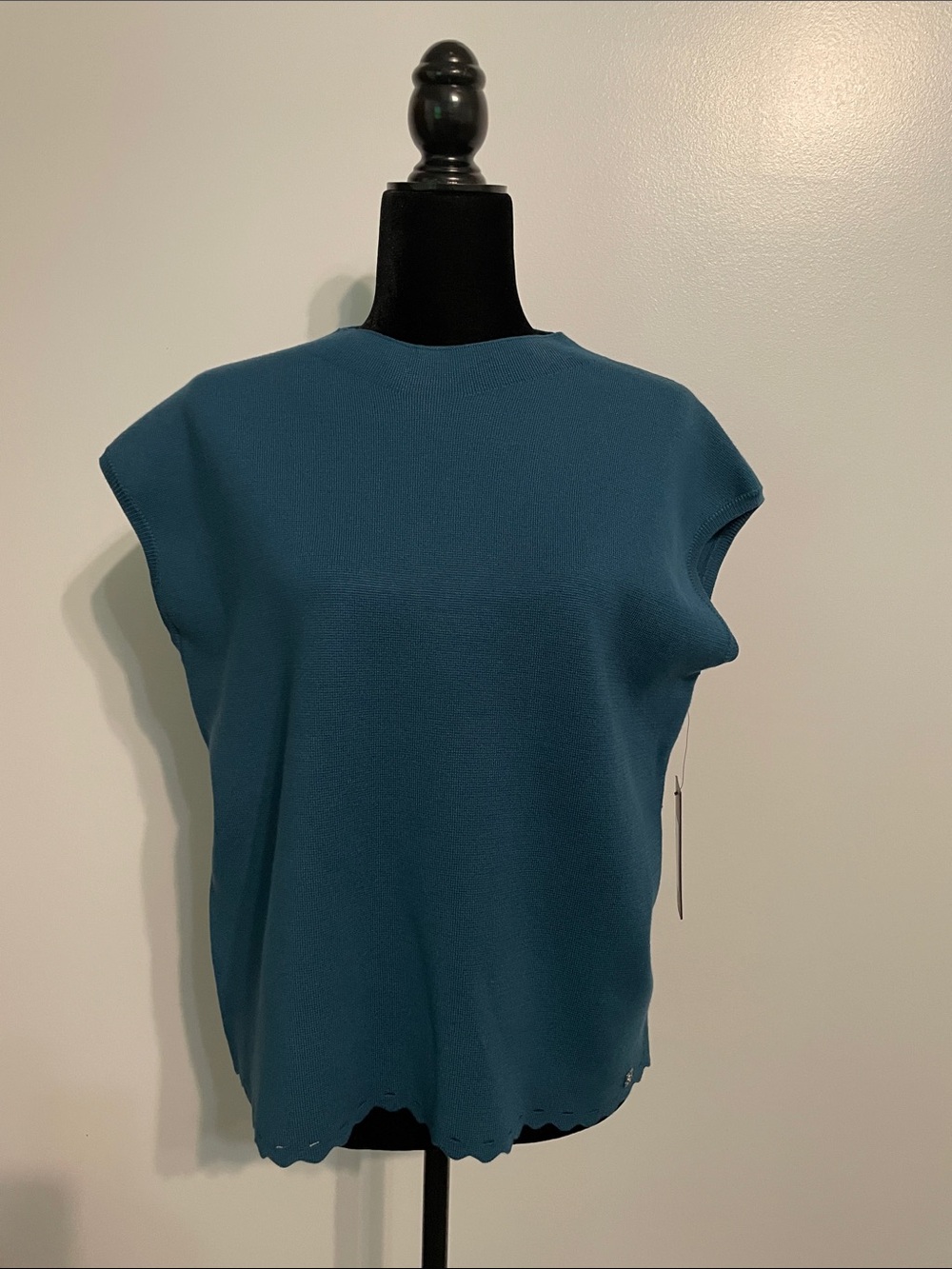BCBG Teal Cap-Sleeve Knit Top - Women